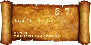 Bajári Tilla névjegykártya